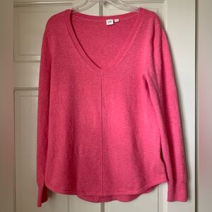Gap pink wool blend V-neck sweater.